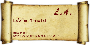 Löw Arnold névjegykártya